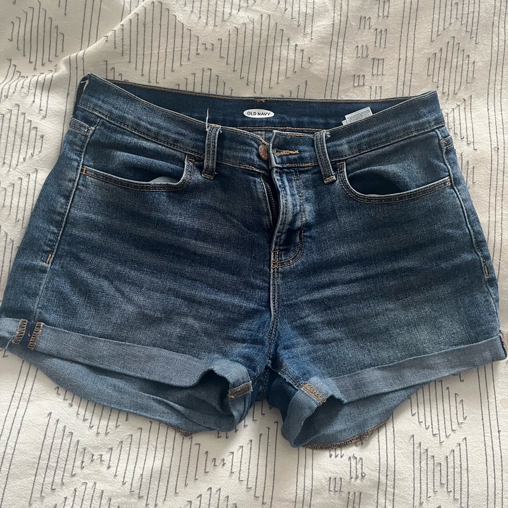 Old Navy Dark Blue Rolled-Hem Denim Shorts